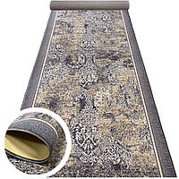 Доріжка Роял безворсова на войлоці, класичний візерунок, сірий колір, в коридор, для кухні. Ширина рулону: 100 см