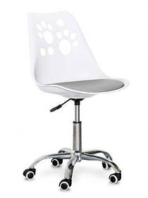 Дитяче крісло Evo-kids Indigo біле з сірою подушечкою