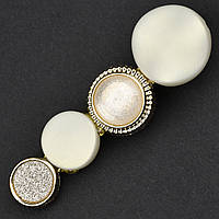 Шпилька затискач для волосся металева золотистого кольору з мінливими елементами розмір 6,5х2 см