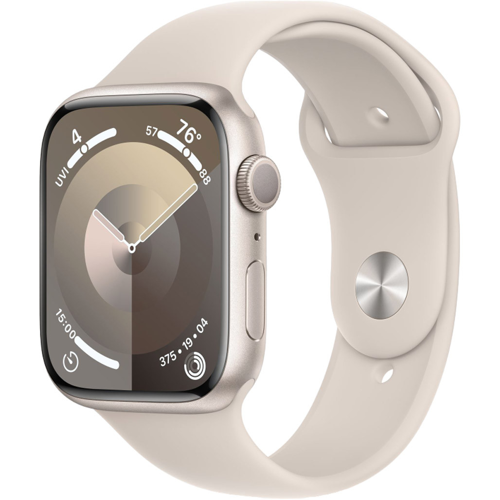 Смарт-годинник Apple Watch Series 9 GPS 45mm Starlight Aluminum Case with Starlight Sport Band M/L (MR973)