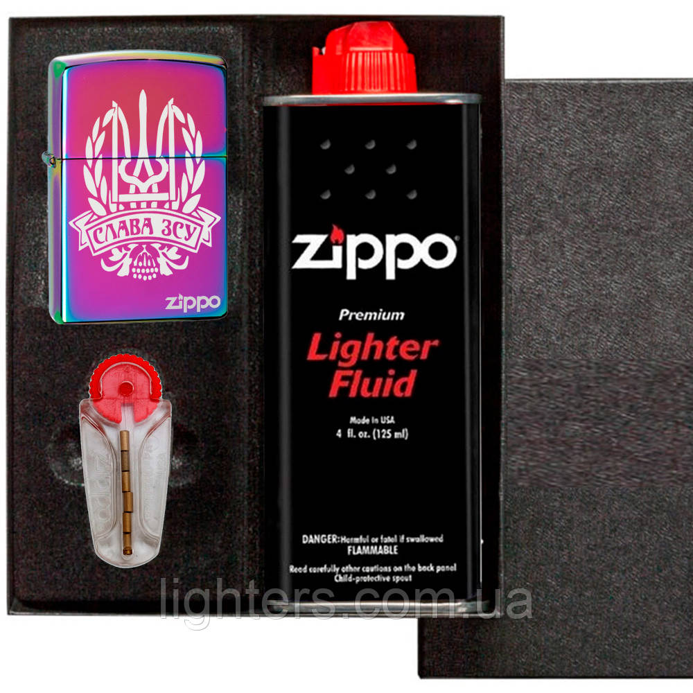 Zippo запальничка Слава ЗСУ з бензином і кремнієм зипо в подарунковому наборі Box151u2