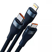 Кабель Baseus Flash Series 2 Two-for-three USB+Type-C (Micro USB+Lightning+Type-C) 100W (1.2m), фото 6