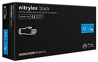 Mercator Nitrylex Black Перчатки нитриловые без пудры черные M, 100 шт