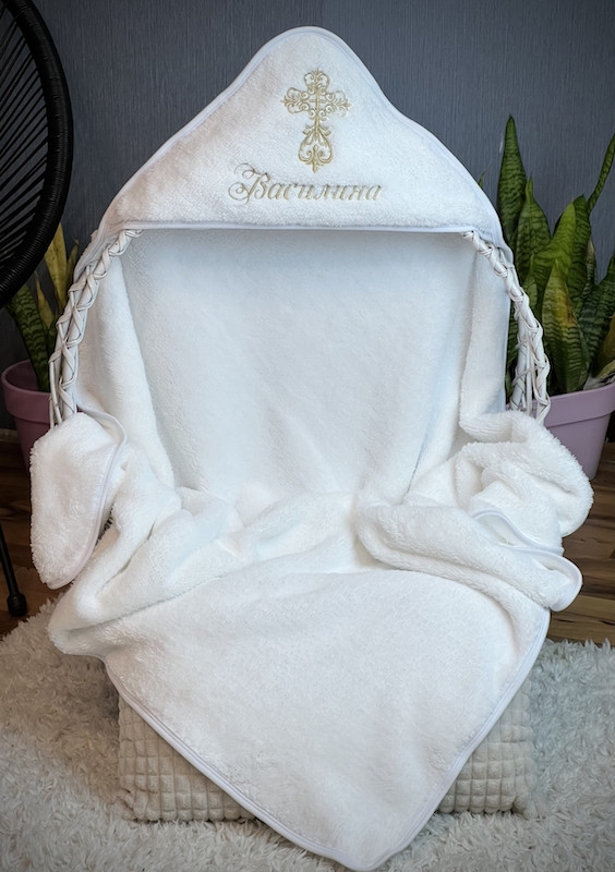 Іменна крижма Благо Brilliant Baby BB033 95х95 біла, фото 1