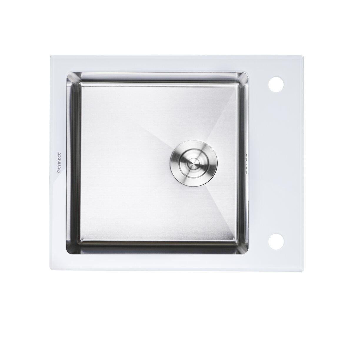 Кухонна мийка Platinum Handmade WHITE GLASS 6051 200 сталь скло біла