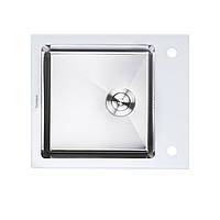 Кухонная мойка Platinum Handmade WHITE GLASS 6051 200 сталь стекло белая