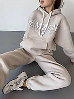 Спортивный костюм женский FZ comfort трехнитка на флисе 42-46,48-52 (4 цв.) "FEMZONE" от прямого поставщика Бежевый, Oversize S-L