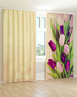 Фото шторы фиолетовые тюльпаны