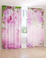 Фото шторы розовые цветы