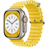 Ремінці для Apple Watch 49/45/42/44mm Ocean Band. Силіконові ребристі ремінці. Жовтий