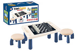 Шахи S5511 9 в 1, стіл + 2 стільця в наборі, в коробці 49,5*31,3*10 см