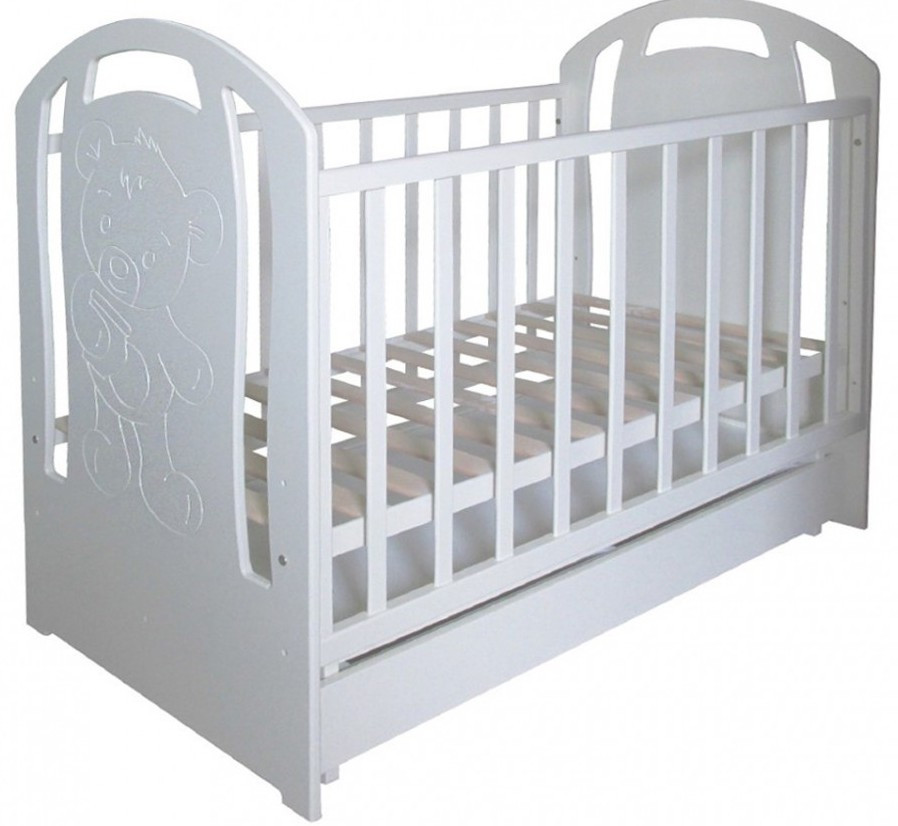 Дитяче ліжечко Трія "Медун" маятник+ящик (слонова кістка), фото 1