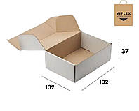 Белая самосборная картонная коробка 102*102*37 мм, складная сборная коробка для упаковки подарков kotv