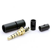 Металевий штекер під паяння прямий R Connector FreeEnd — 3.5 мм TRRS (4 пін), фото 5