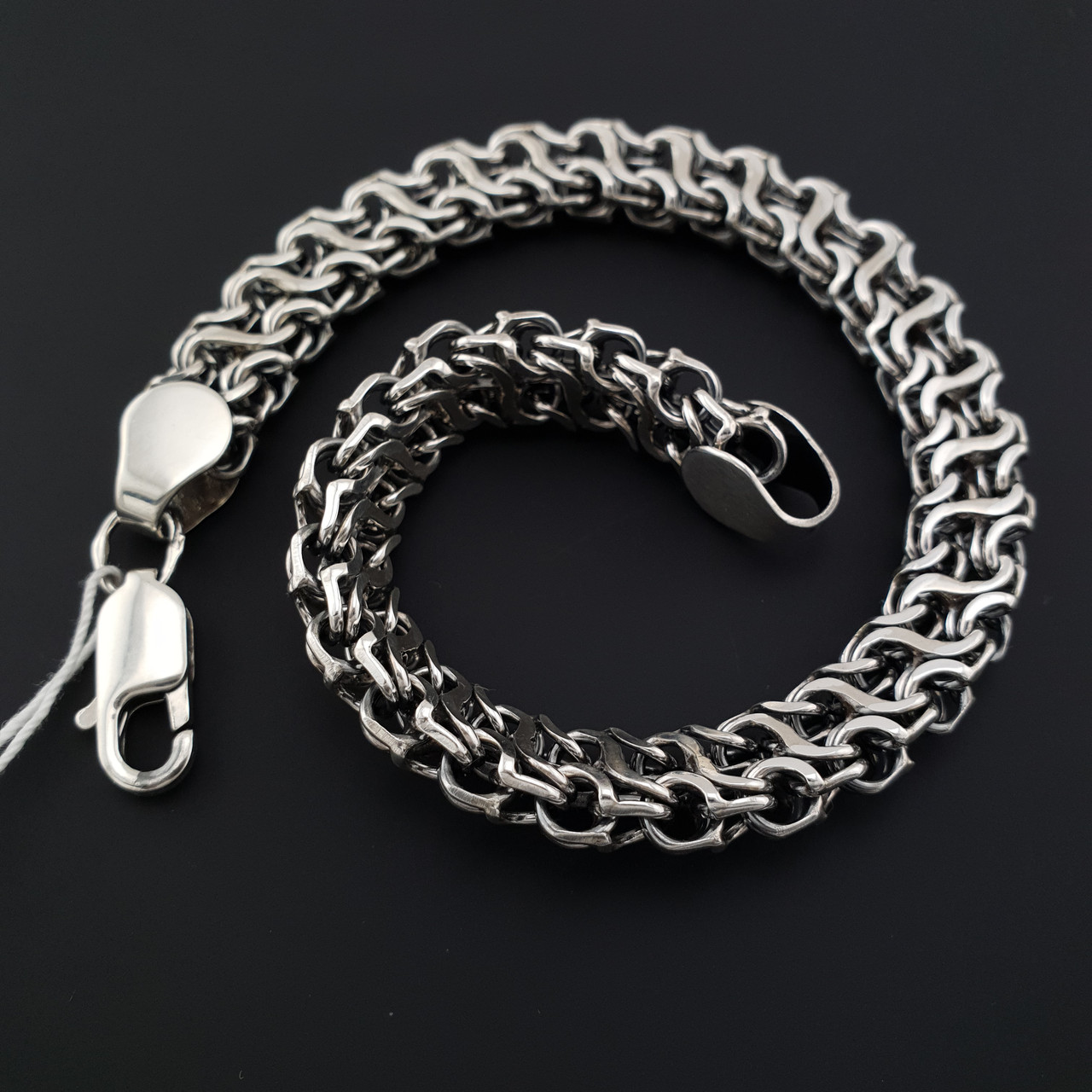 Срібний чоловічий браслет широкий рамзес (зворотний). Масивний срібний браслет ширина 1 см. Довжина 20,5 см, фото 1