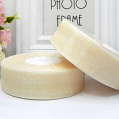 Стрічка з органзи, 2,5 см, кремовий