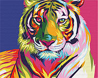 Живопись по номерам Тигр поп-арт (BSM-B9203) 40 х 50 см