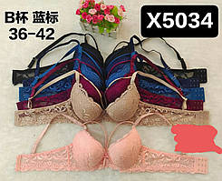 Кольорові ліфчики Пуш Ап Чашка В. Бюстгальтери Гіпюрові зверху (5034)