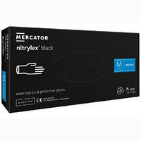 Нитриловые перчатки Mercator Nitrylex Black, размер M, 100 шт, Черные