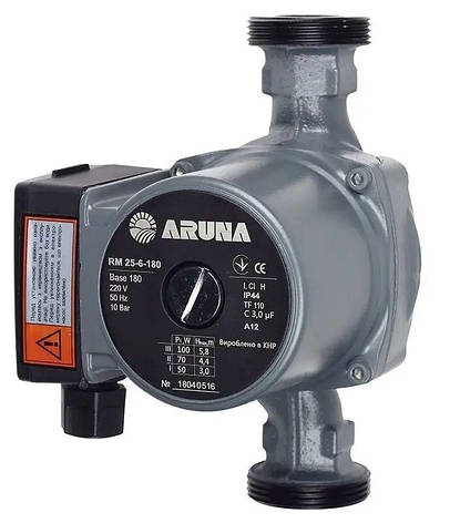 Циркуляційний насос RM25-8-180 "ARUNA" потужність 160 Вт,мах.напір 8 м,об'ємна подача 5.4 м³/ч, фото 1