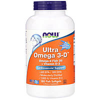 Ультра Омега-3 і Вітамін D, Ultra Omega 3-D, 180 гелевих капсул