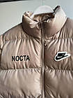 Чоловіча зимова куртка Nike Nocta бежева до -10*С коротка Пуховик Найк Нокта без капюшона, фото 6