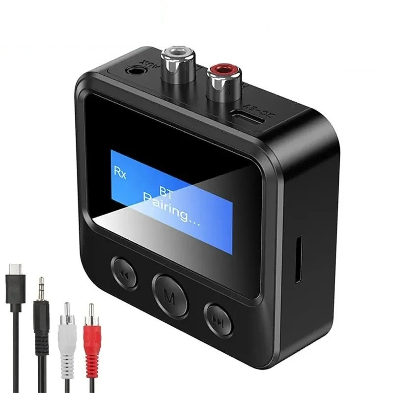 Аудіо приймач передавач Bluetooth 5.0 з дисплеєм і підтримкою TF-карт Vikefon C39S Чорний