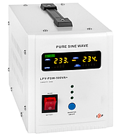 ИБП LogicPower LPY-PSW-500VA (350Вт) | Бесперебойник с правильной синусоидой | Инвертор для котла 350W | ИБП