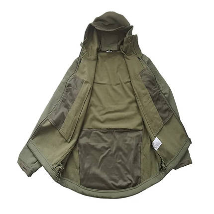 Куртка тактична демісезонна Soft Shell Олива,Вітрозахисна куртка для військових,Чоловіча куртка софтшелл, фото 2