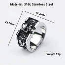 Кільце печатка перстень чоловіче сталеве RIG 19 з медичної нержавіючої сталі з Черепом, фото 4
