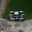 Кільце печатка перстень чоловіче сталеве RIG 19 з медичної нержавіючої сталі з Черепом, фото 5