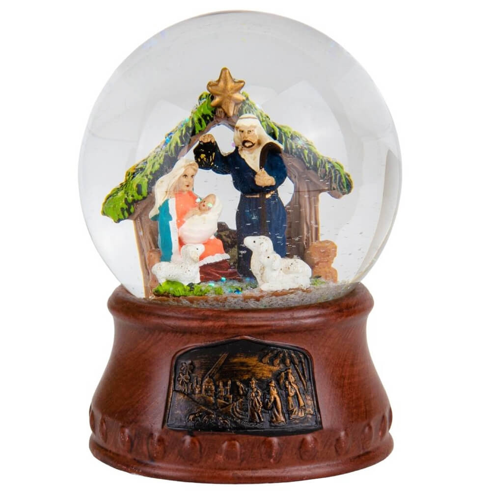 Заводна новорічна снігова куля з мелодією "Свята ніч" 10,5*10,5*14,5 см, фото 1