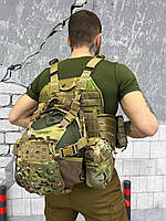 Штурмовой рюкзак Multicam с креплениями паук для шлема мультикам камуфляжный 15 л