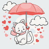 Розмальовка для дорослих ArtCraft Котик з парасолькою (ACR-15568-AC) 30 х 30 см (Без коробки)