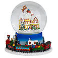 Заводна новорічна снігова куля з мелодією "Полярна подорож" 16,5*16,5*16,5 см, фото 2