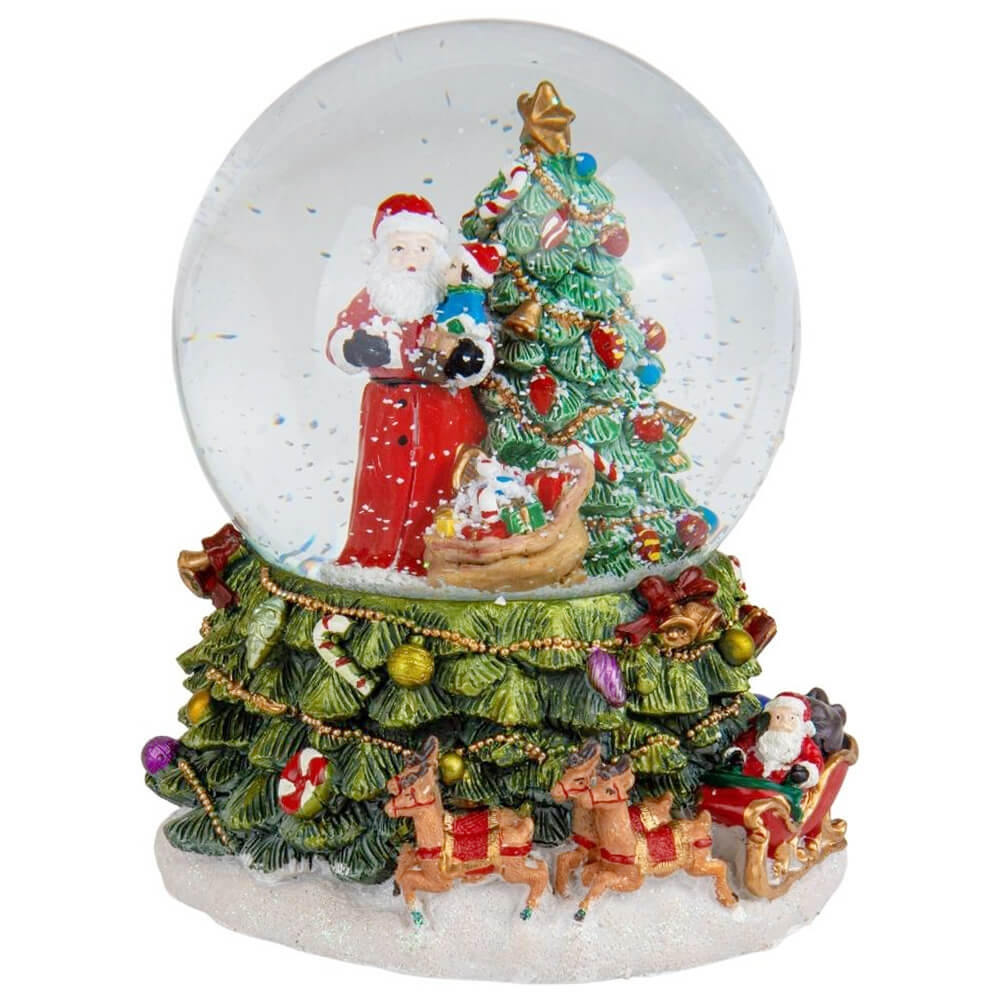 Заводна новорічна снігова куля з мелодією "Свято наближається" 12,5*12,5*16,5 см, фото 1
