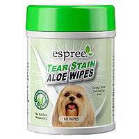 Влажные салфетки для удаления слезных пятен у собак Espree (Эспри) Tear Stain Wipes с алоэ вера 60 шт