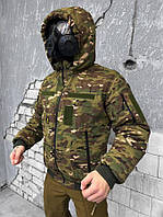 Тактическая куртка для ВСУ мультикам осень зима, Утепленная водоотталкивающая армейская куртка Рип стоп