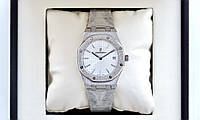 Женские часы Audemars Piguet Royal Oak Lady Silver AAA наручные кварцевые с датой на стальном браслете