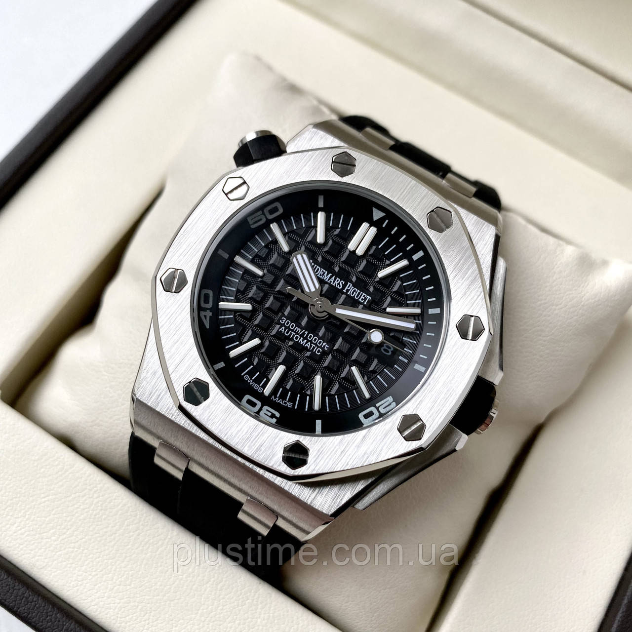 Чоловічі годинники Audemars Piguet Royal Oak Offshore Diver Silver AAA механічні з автопідзаводом і каучуком