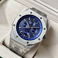 Часы Audemars Piguet Royal Oak Blue AAA наручные мужские механические с автоподзаводом и датой на браслете