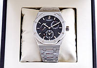 Мужские часы Audemars Piguet Royal Oak Dual Time Silver AAA наручные механические на стальном браслете