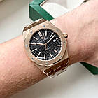 Наручний годинник Audemars Piguet Royal Oak Gold Black AAA чоловічий механічний з автопідзаводом і датою, фото 3