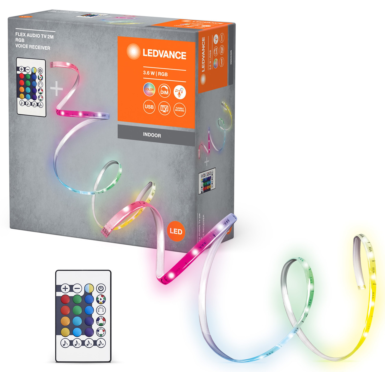 LEDVANCE Стрічка світлодіодна FLEX AUDIO TV 3,6W, 2M RGB USB R