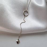 Серебряное женское ожерелье колье Круг без камней 40 - 45 см серебро 925 пробы 85036 2.95г