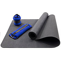 Набір для фітнесу - килимок для фітнесу та спорту (каремат) + обважнювачі 2шт по 3 кг OSPORT Set 50 (n-0080)