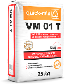 VM 01 T, комбінований розчин для цегли з помірним водопоглинанням, 3-8%. Сірий