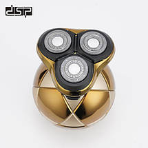 Електробритва роторна з плавальними головками та тримером водонепроникна 3в1 DSP 60136 IPX6 Gold, фото 3