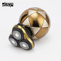 Електробритва роторна з плавальними головками та тримером водонепроникна 3в1 DSP 60136 IPX6 Gold, фото 4