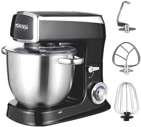 Планетарний міксер-тестоміс DSP KM3051-Black 1500 Вт, 6 швидкостей, фото 1